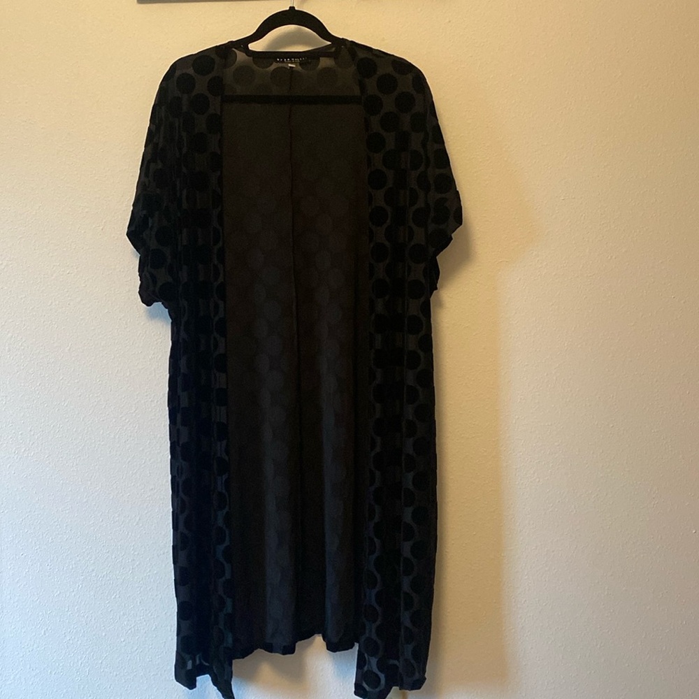 Bryn Walker Velvet Dot Mid Length Wrap Jacket Size Samll
